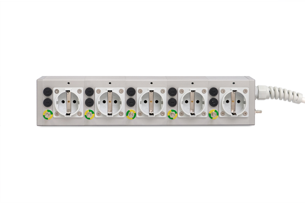 8 Module Power Socket Medical multiple socket outlet MEDX ZPA, 8 modules, 5m, PE