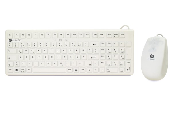 Medical grade keyboard and mouse bundle e-medic ST